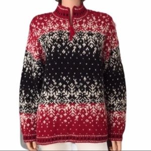 Chelsea Cambell Nordic fair isle winter snowfall sweater